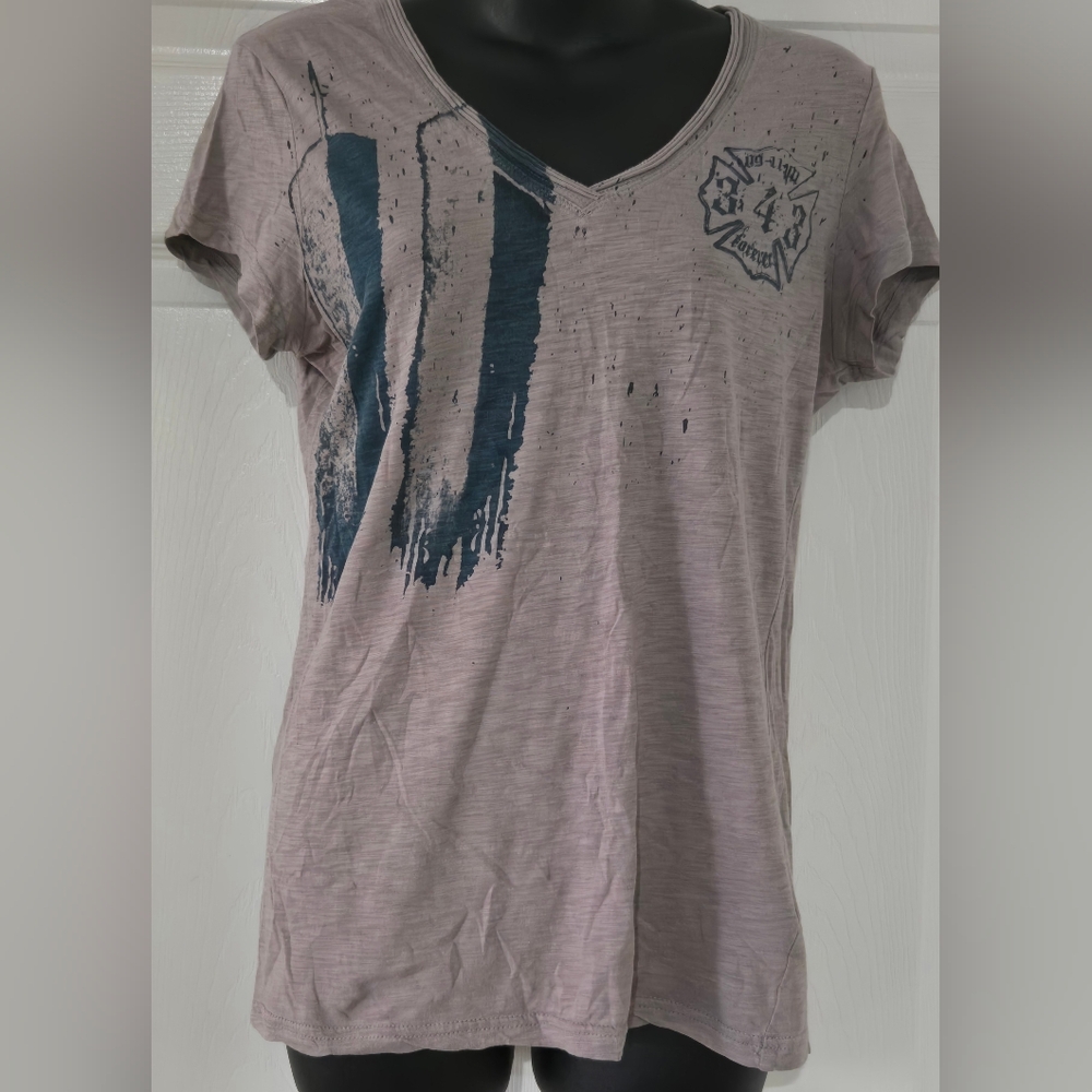 Black Helmet Apparel September 11th 9/11/01 343 Memorial Tee Ladies Cut L